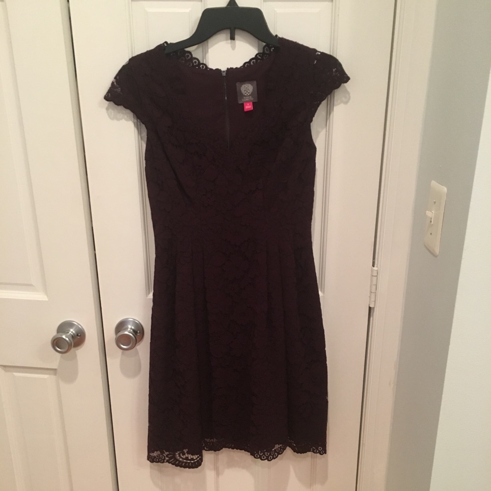 Vince Caputo lace dress, plum / lace